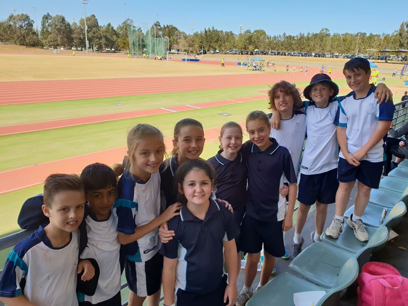 Some of the OLA students who competed at the Hills Zone Athletics Carnival.