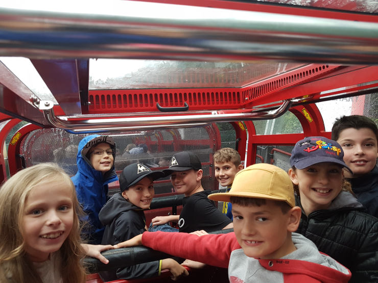 David, Zac L, Zac S, Ashton, Alicia, Nikolas, Gabriella and Ayden ready for the Scenic railway trip to the bottom and back up. What a ride!!